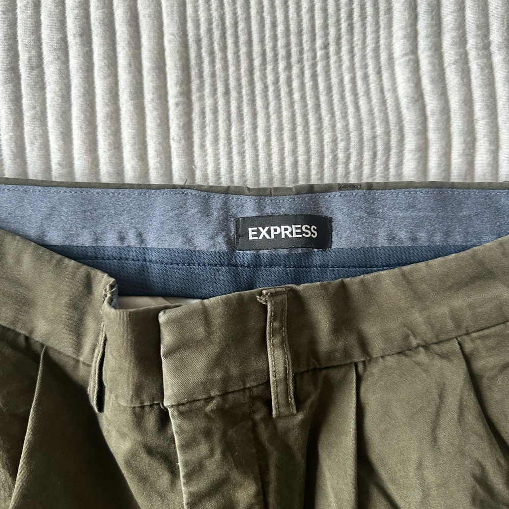 Express Green Dress Pants with Structured Waistband